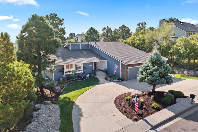 view of property featuring a garage