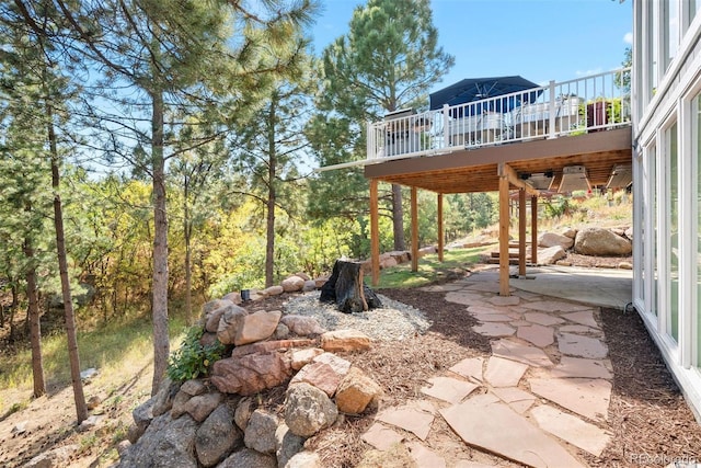 view of patio / terrace with a wooden deck