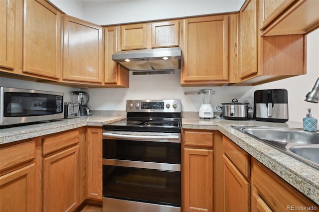 kitchen with appliances with stainless steel finishes and sink