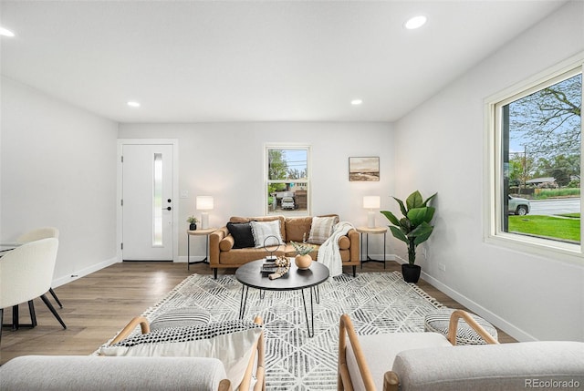5491 Lowell Blvd, Denver, CO 80221 - living room with healthy amount of natural light, recessed lighting, and wood finished floors