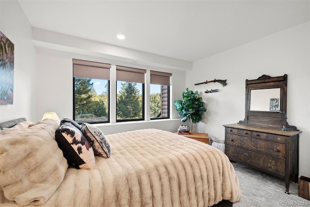 bedroom with recessed lighting