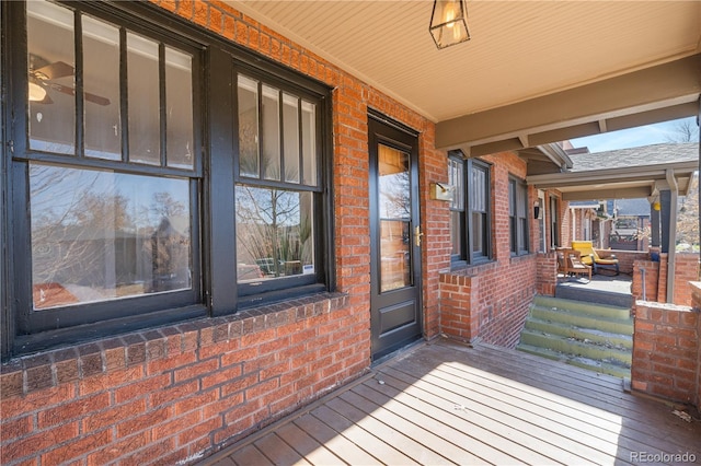 deck with covered porch