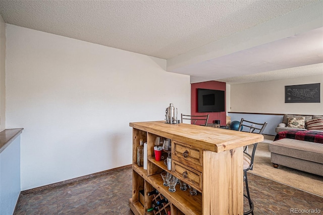 16724 E Hialeah Ave, Centennial, CO 80015 - rec room with a textured ceiling and stone finish flooring