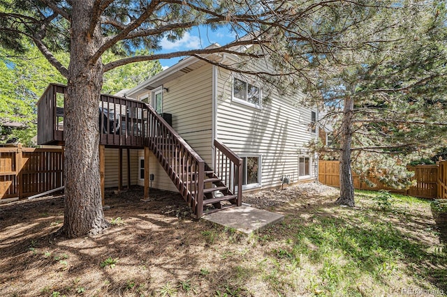 16724 E Hialeah Ave, Centennial, CO 80015 - rear view of property featuring stairs and a deck