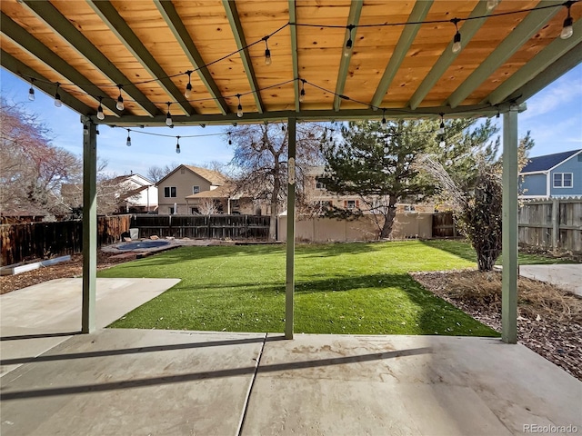 view of yard with a patio area