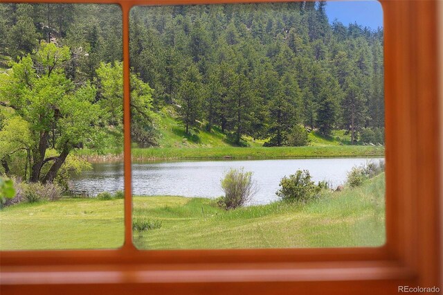 28267 Meadowlark Dr, Golden, CO 80401 - water view featuring a heavily wooded area
