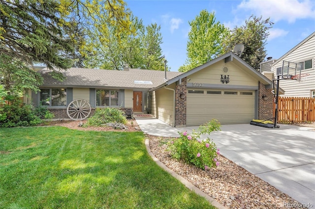 5050 W 102nd Ave, Westminster, CO 80031 - single story home featuring brick siding, a garage, driveway, a chimney, and roof with shingles