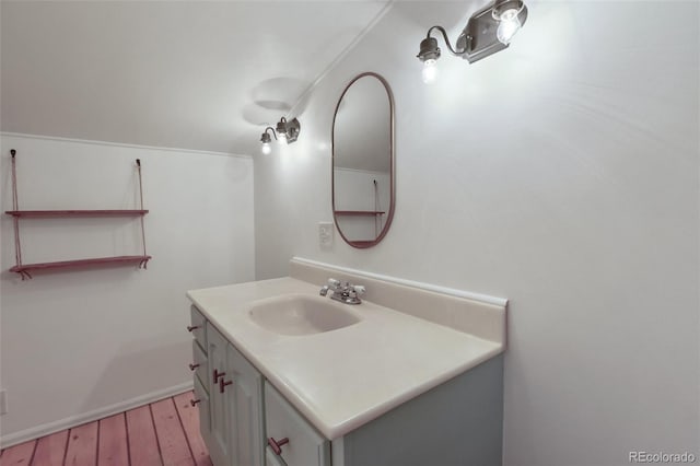 426 Corona Ave, Palmer Lake, CO 80133 - bathroom with vanity and wood finished floors