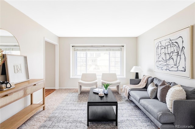 living area with baseboards