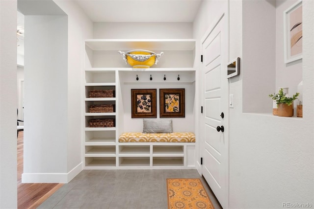 4142 Saltbrush Ct, Loveland, CO 80538 - mudroom with baseboards and built in features