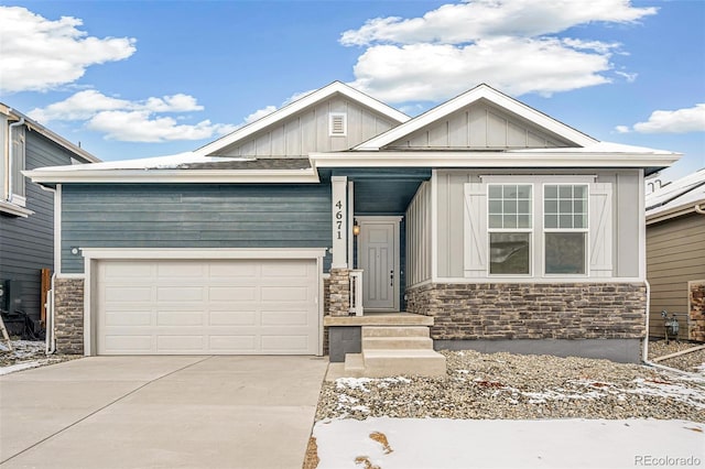 craftsman-style home with a garage