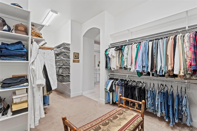 10525 Wild Fox Pl, Franktown, CO 80116 - spacious closet with carpet floors and arched walkways