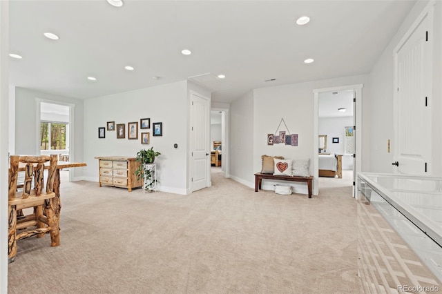10525 Wild Fox Pl, Franktown, CO 80116 - hall featuring light carpet and recessed lighting