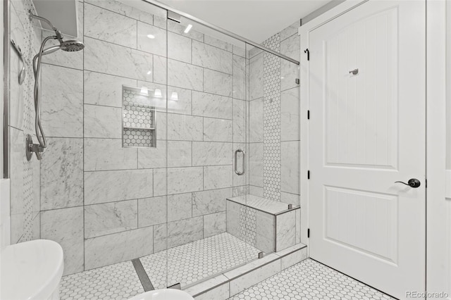 10525 Wild Fox Pl, Franktown, CO 80116 - full bath featuring a shower stall and tile patterned flooring