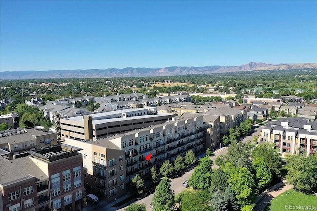 aerial view with a mountain view