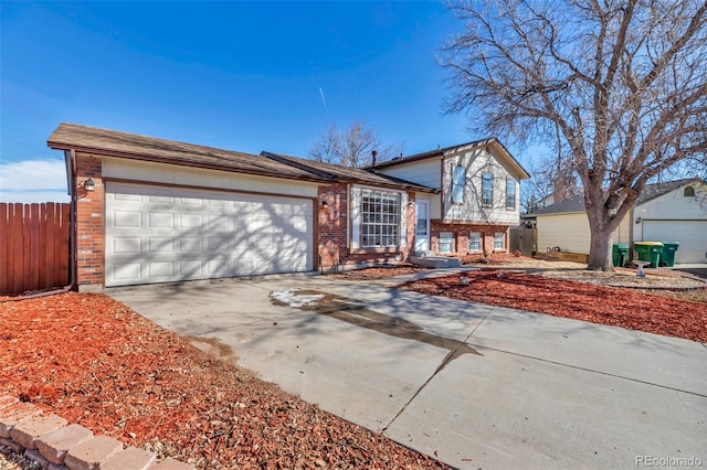 split level home featuring a garage