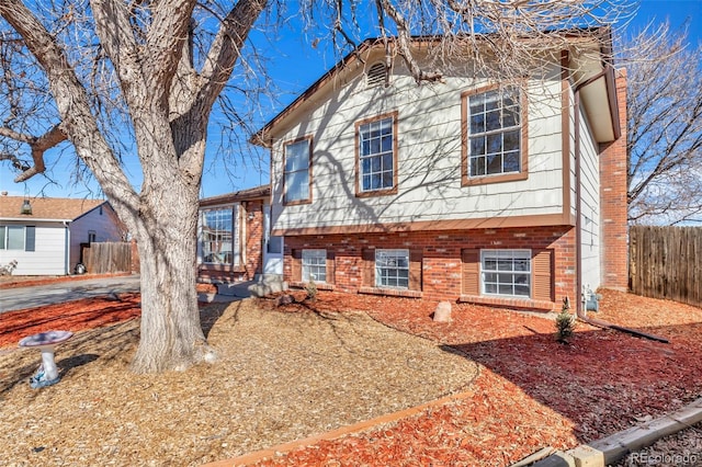 view of split level home