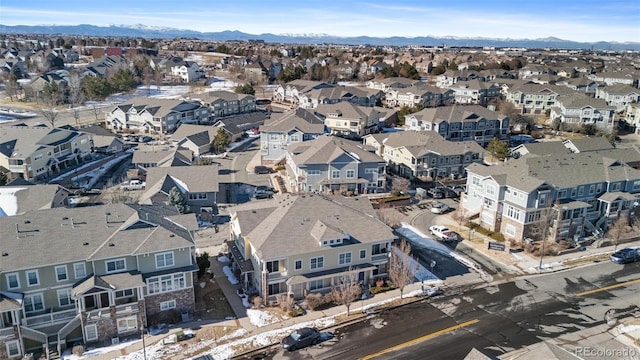 drone / aerial view with a mountain view