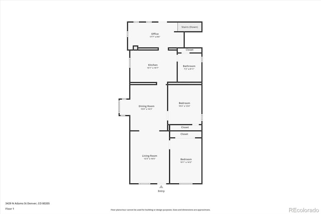 3429 N Adams St, Denver, CO 80205 - view of home floor plan