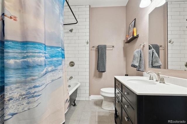 3429 N Adams St, Denver, CO 80205 - bathroom featuring vanity, tile patterned floors, and shower / tub combo