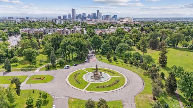 3429 N Adams St, Denver, CO 80205 - drone / aerial view of city skyline and a community park