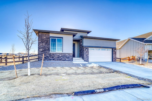 view of front of home with a garage