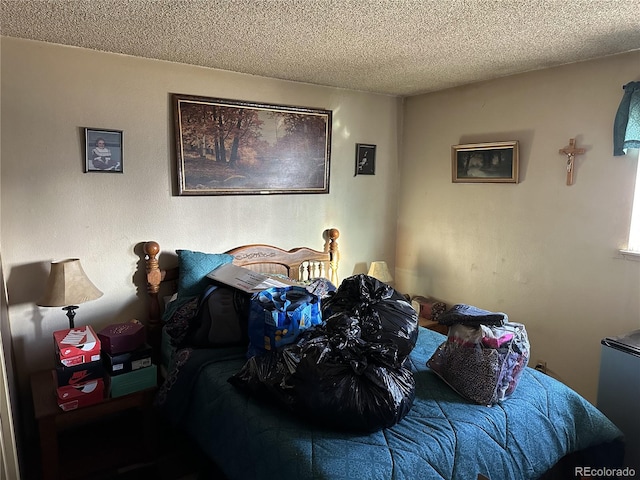 bedroom with a textured ceiling