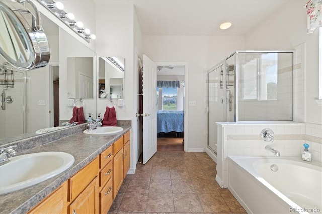 12522 Locust Way, Thornton, CO 80602 - full bathroom featuring a shower stall, ensuite bathroom, double vanity, and a bath