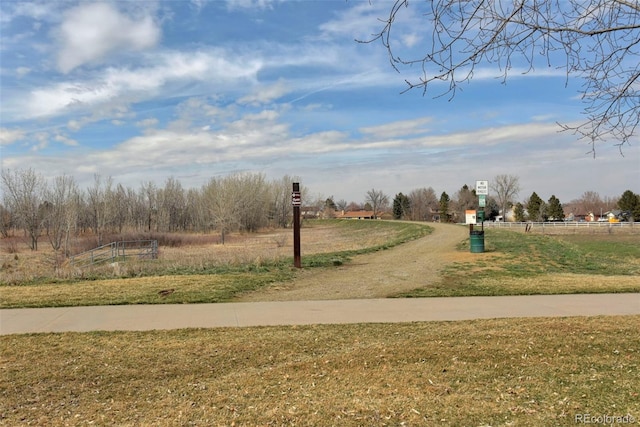 exterior space featuring a rural view