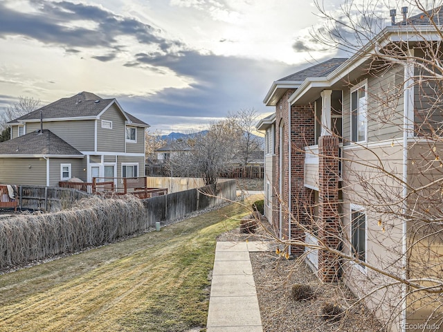 view of yard featuring fence