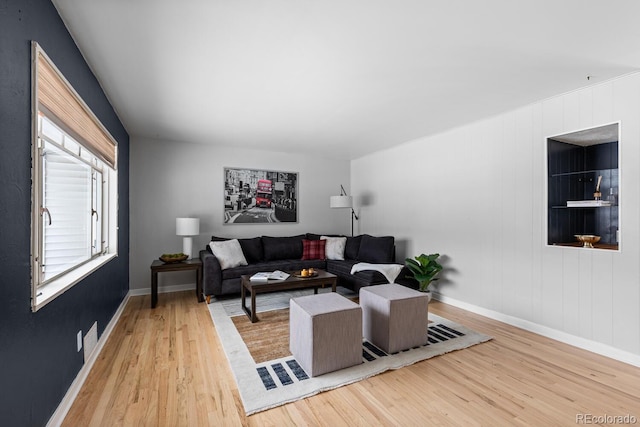 living room featuring light hardwood / wood-style floors