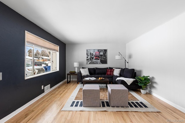 living room featuring hardwood / wood-style flooring