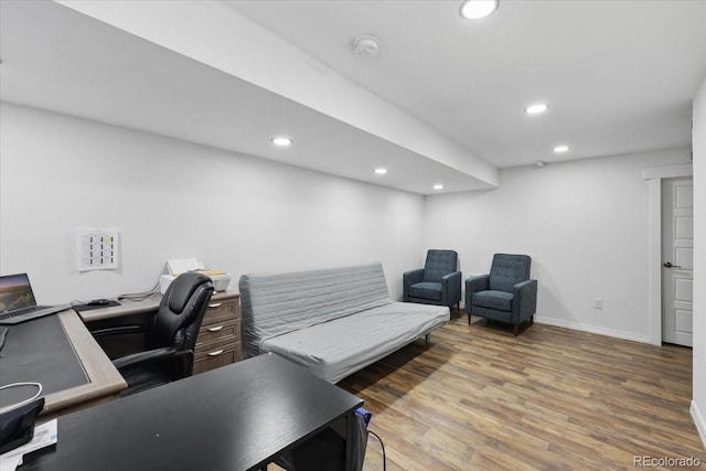 4058 Baytown Dr, Colorado Springs, CO 80916 - office space with wood finished floors, baseboards, and recessed lighting
