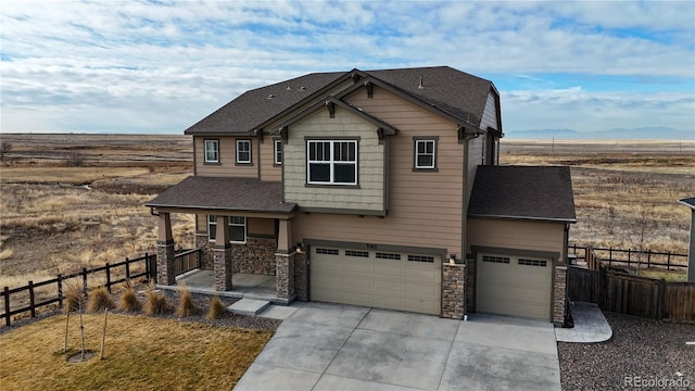 craftsman-style house with a garage