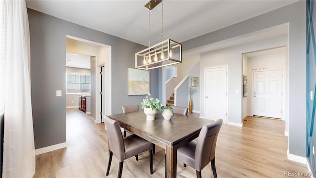 dining area featuring light hardwood / wood-style floors