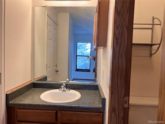 bathroom with toilet and vanity