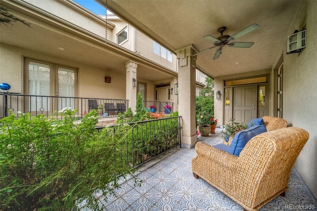 581 Garfield St, Denver, CO 80206 - covered porch featuring ceiling fan