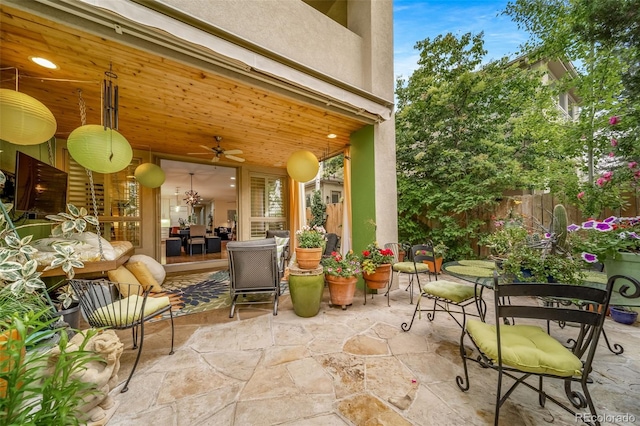 581 Garfield St, Denver, CO 80206 - view of patio featuring outdoor dining area and a ceiling fan