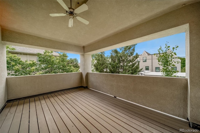 581 Garfield St, Denver, CO 80206 - wooden deck with ceiling fan