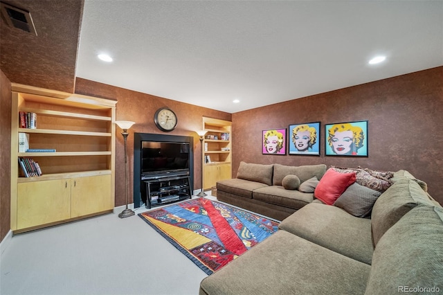 581 Garfield St, Denver, CO 80206 - living area with recessed lighting and built in shelves