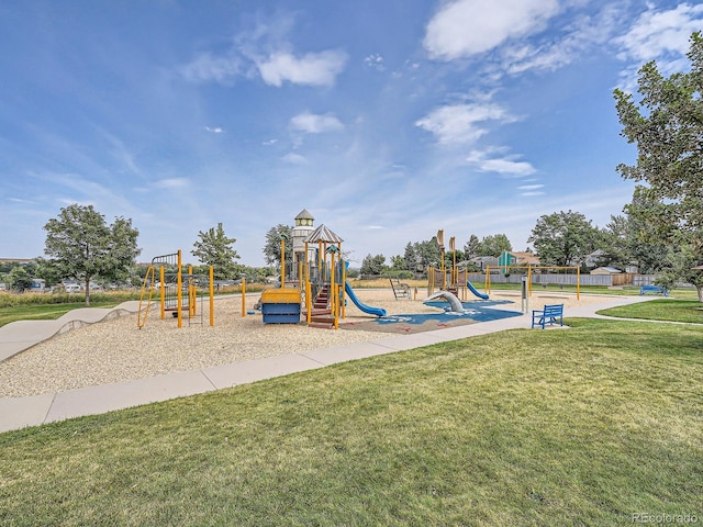 communal playground with a yard