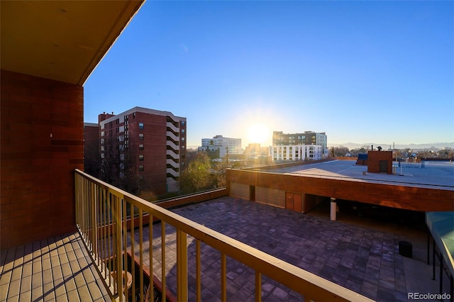 balcony with a view of city