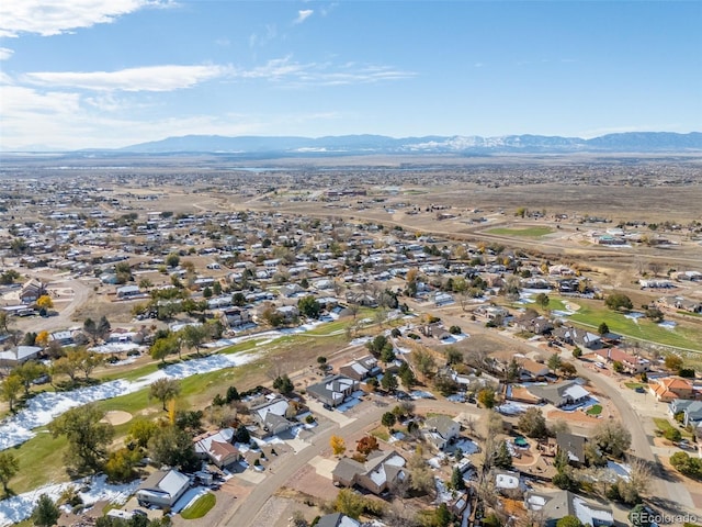 bird's eye view featuring a mountain view