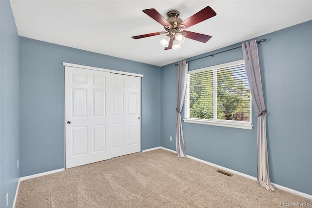 4535 Hunterwood Dr, Highlands Ranch, CO 80130 - unfurnished bedroom featuring carpet floors, a closet, and ceiling fan