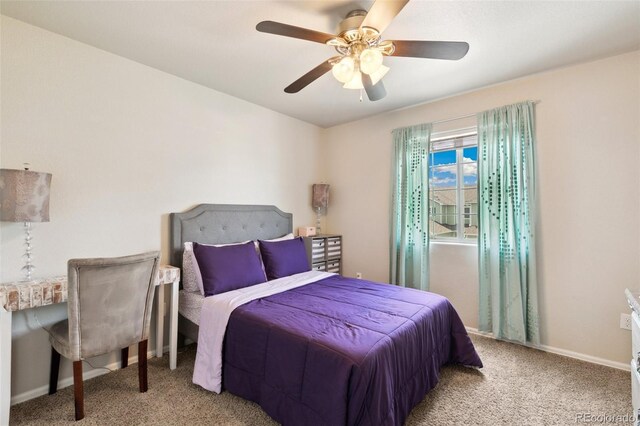 5302 Canadian Rose Vw, Colorado Springs, CO 80916 - carpeted bedroom featuring a ceiling fan and baseboards