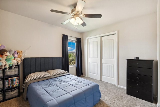 5302 Canadian Rose Vw, Colorado Springs, CO 80916 - carpeted bedroom with a closet and ceiling fan