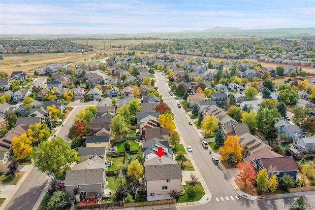 bird's eye view featuring a mountain view