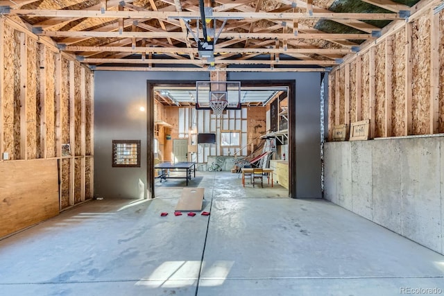 32217 Buffalo Park Rd, Evergreen, CO 80439 - miscellaneous room with a garage and concrete flooring