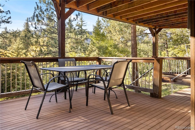 32217 Buffalo Park Rd, Evergreen, CO 80439 - deck featuring outdoor dining space
