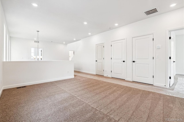 8462 Eagle River St, Littleton, CO 80125 - spare room featuring visible vents, a chandelier, and recessed lighting